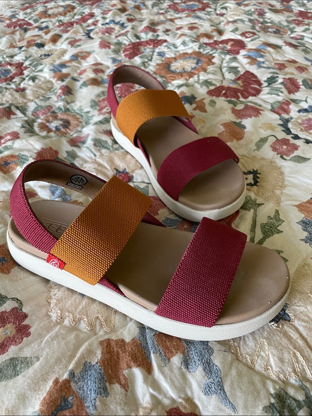 Keen Women's Red and Orange Elastic Strap Sandals